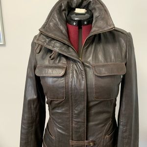 2/$40. Chocolate Brown Daniel leather Jacket